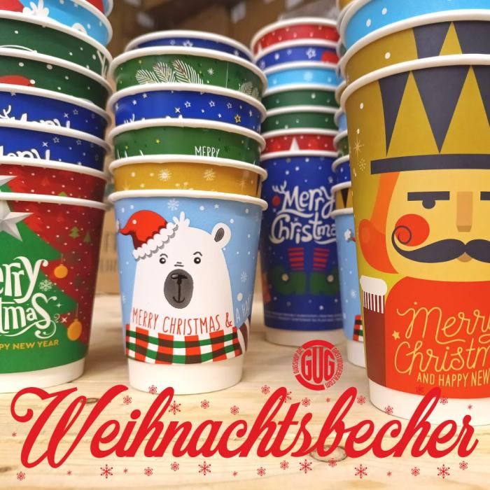 Glühweinbecher 0,2L - Weihnachtsbecher - Kaffeebecher Doppelwand